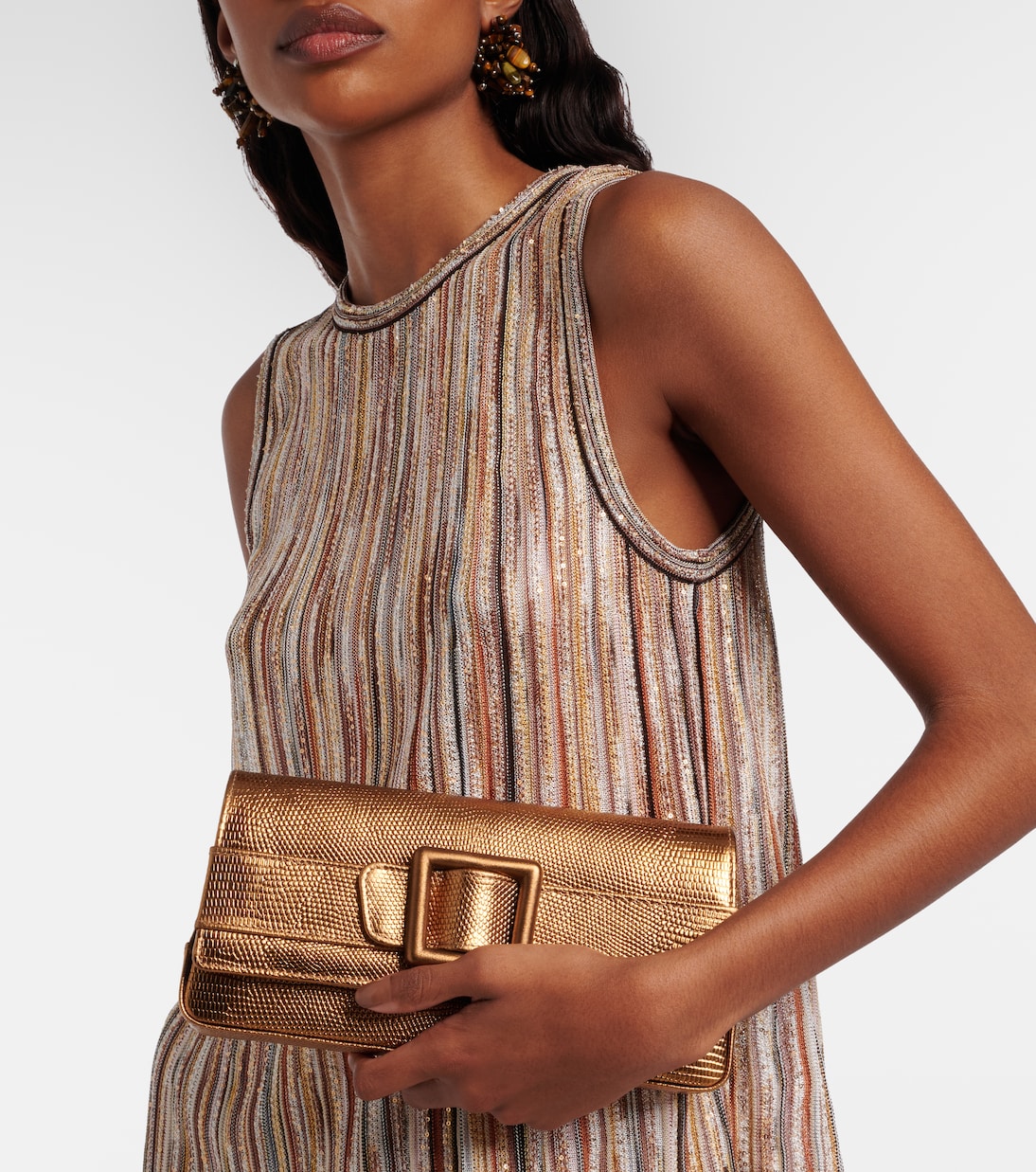 Maygot metallic leather clutch | Manolo Blahnik