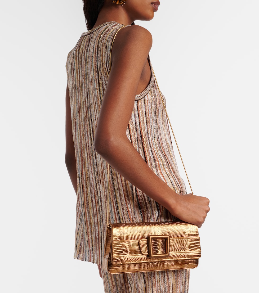 Maygot metallic leather clutch | Manolo Blahnik