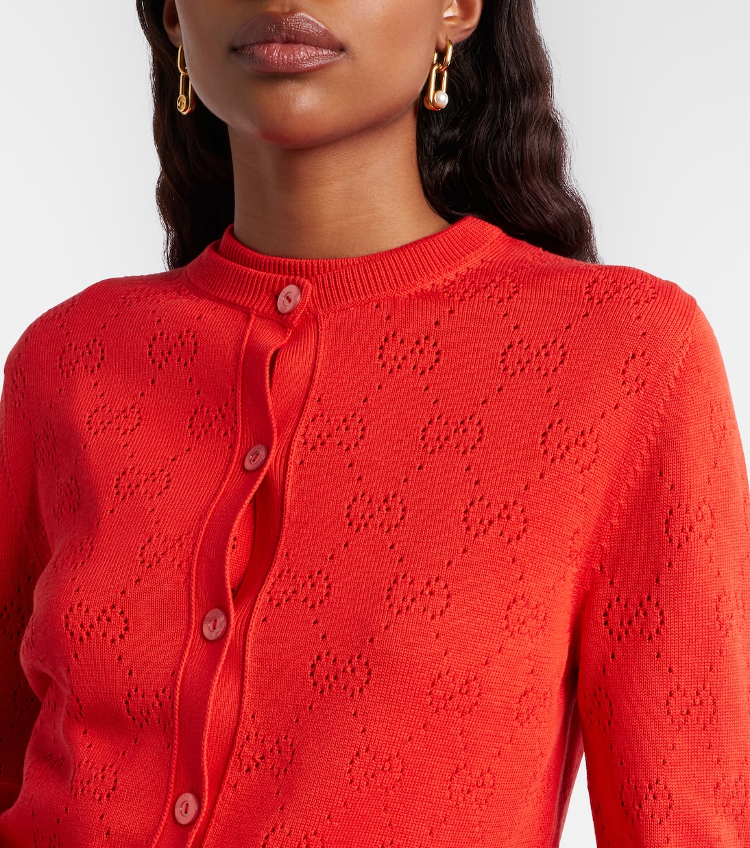 Cárdigan de seda y algodón con GG | Gucci