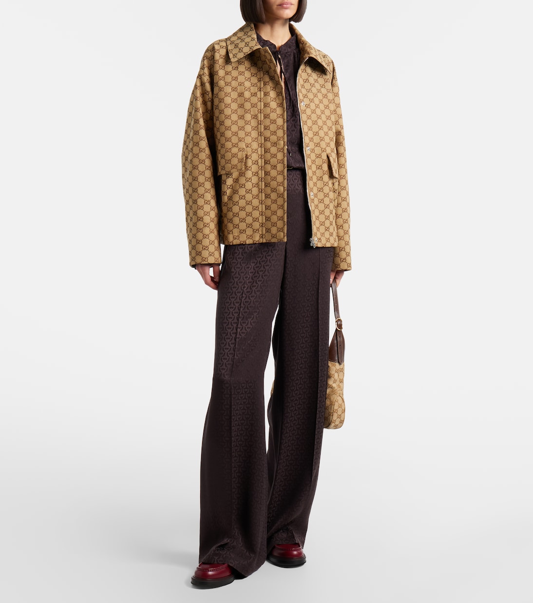 Silk jacquard wide-leg pants | Gucci