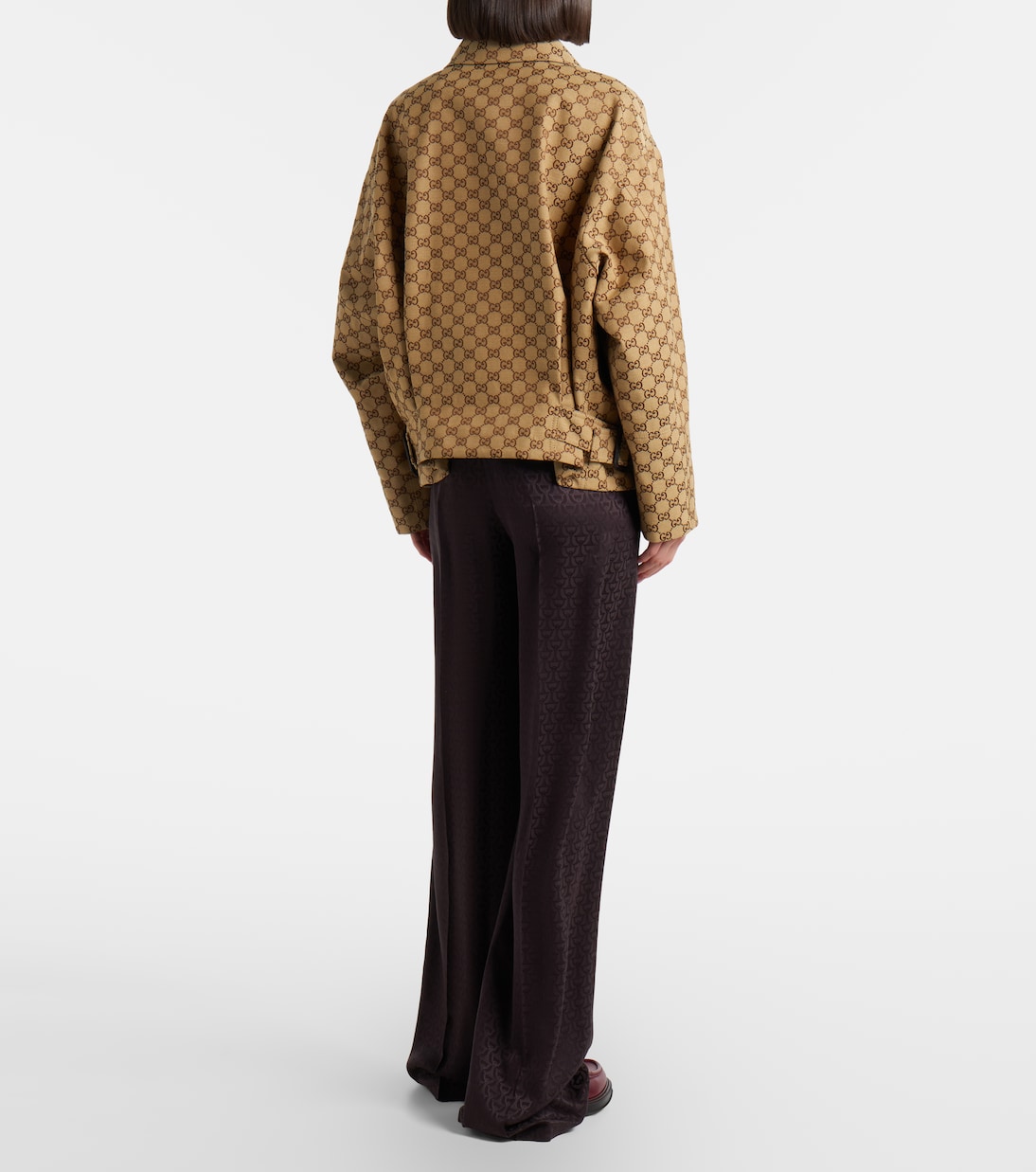 Silk jacquard wide-leg pants | Gucci