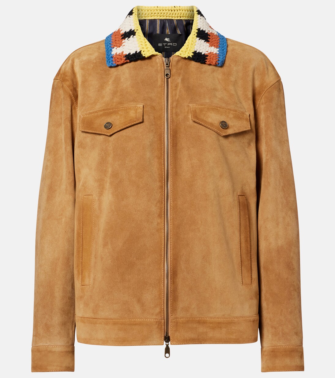 Crochet-trimmed suede jacket | Etro