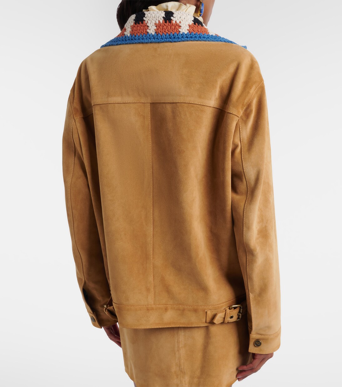Crochet-trimmed suede jacket | Etro