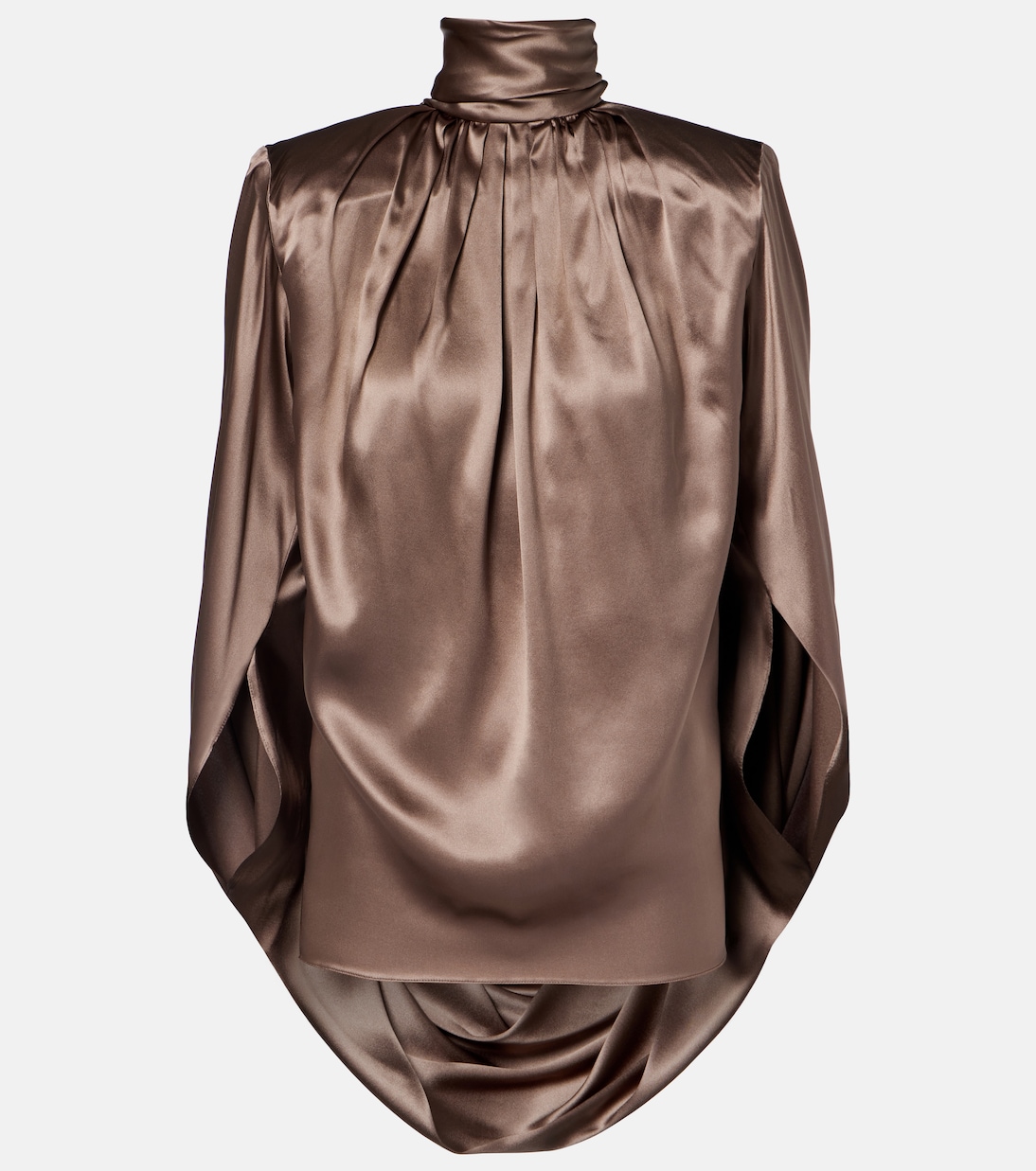 Draped silk-blend satin top | Mugler