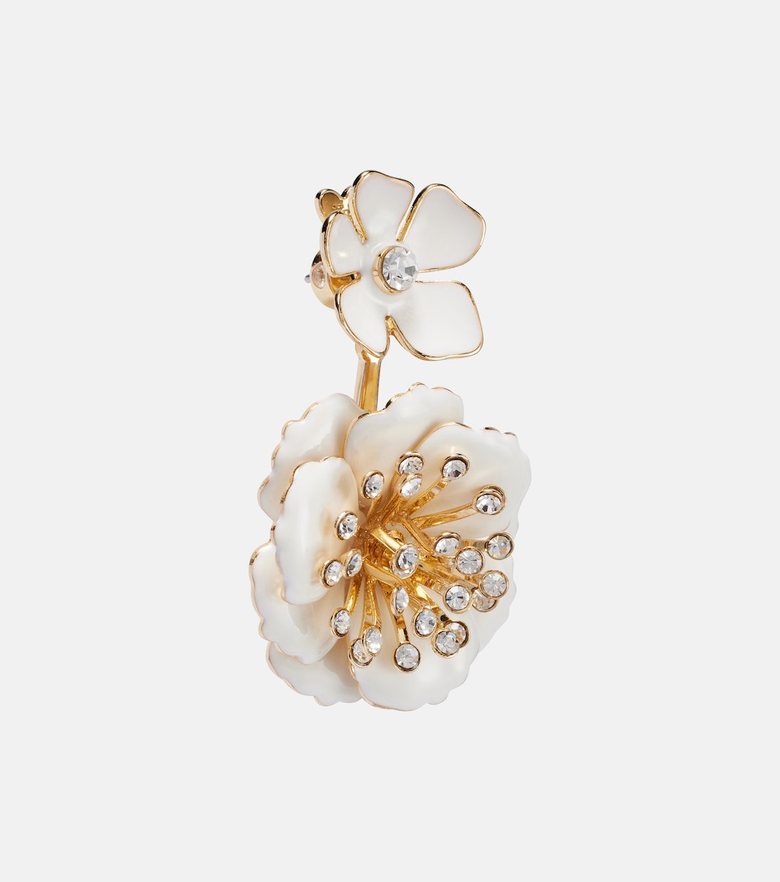 Crystal-embellished floral drop earrings | Carolina Herrera