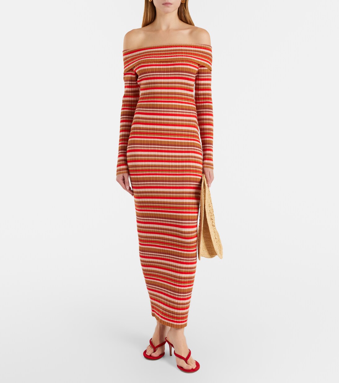 Vestido largo acanalado Bonnie a rayas | Bananhot