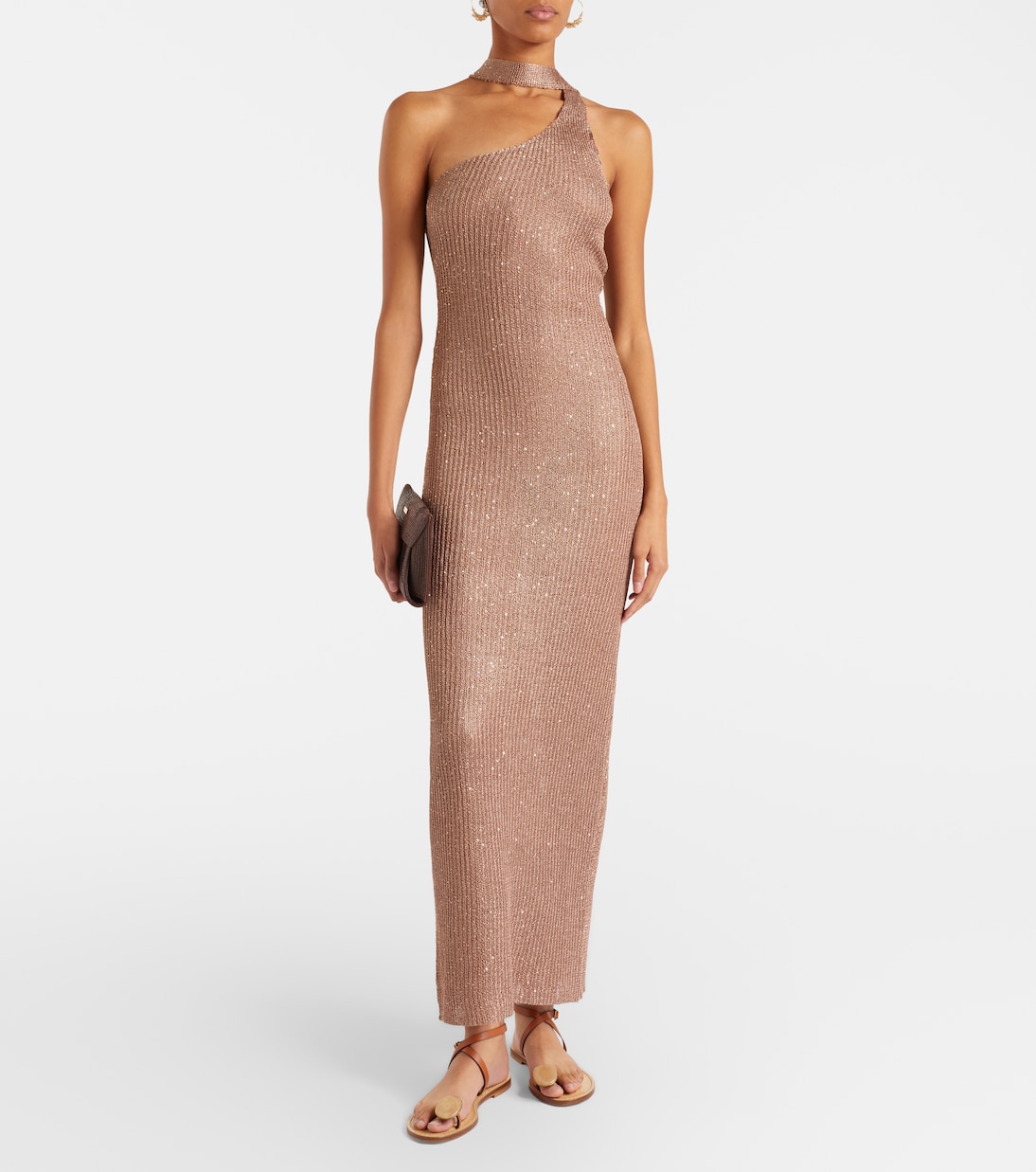 Aretha sequined one-shoulder maxi dress | Bananhot
