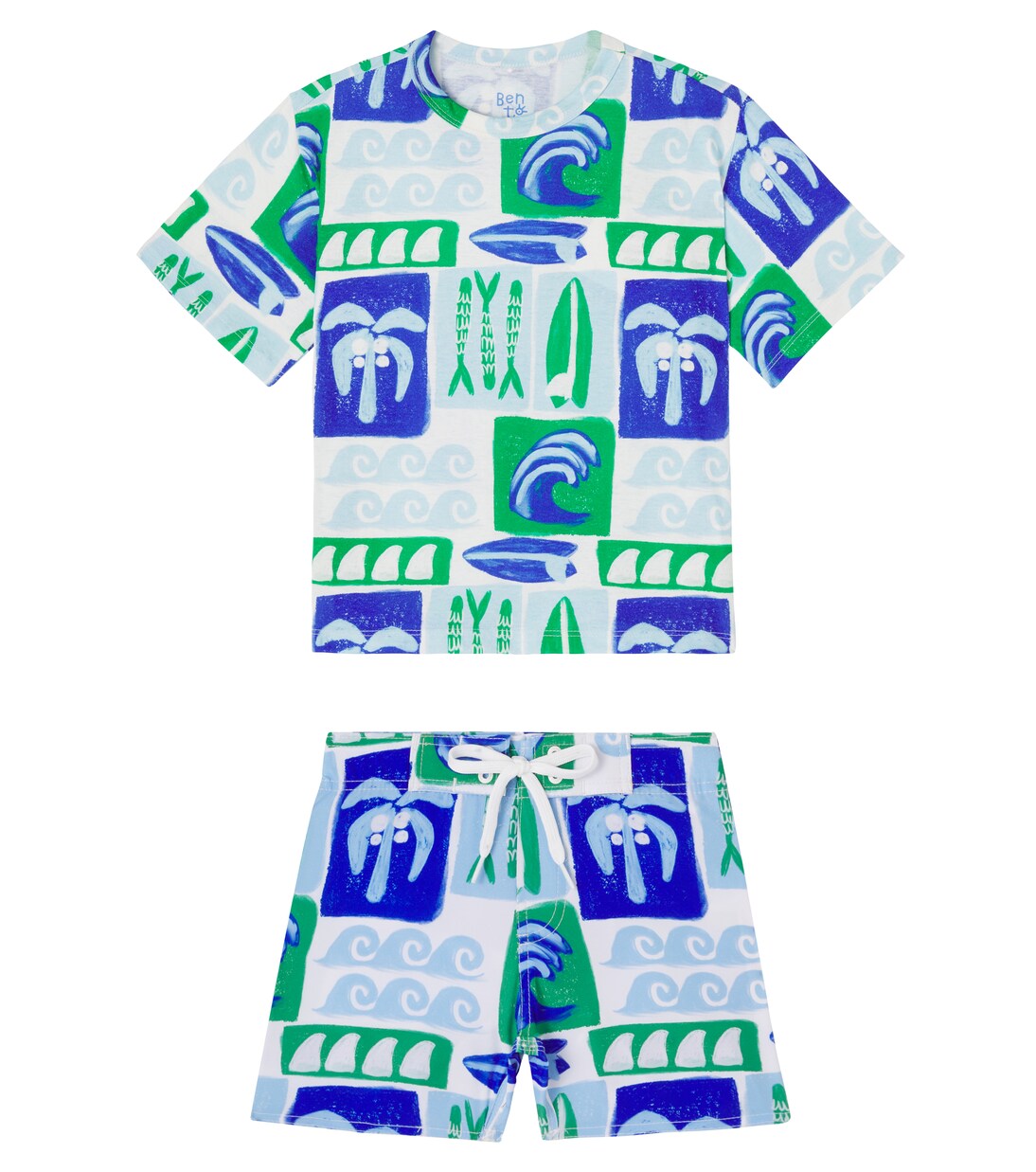 Bedrucktes Set aus T-Shirt und Shorts | Fábula