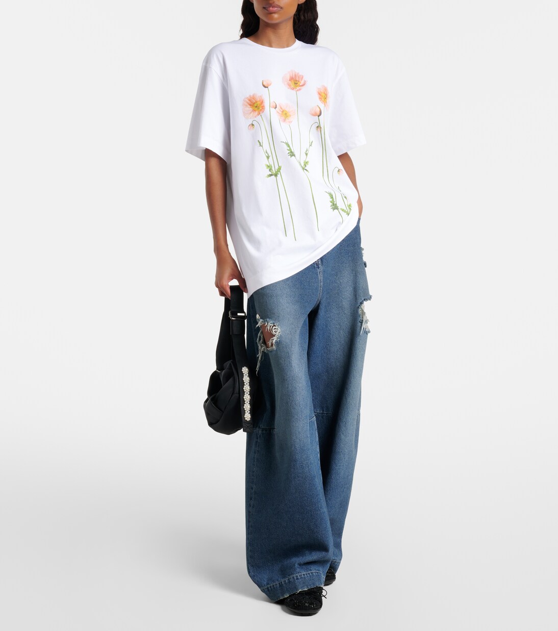 Floral cotton jersey T-shirt | Simone Rocha