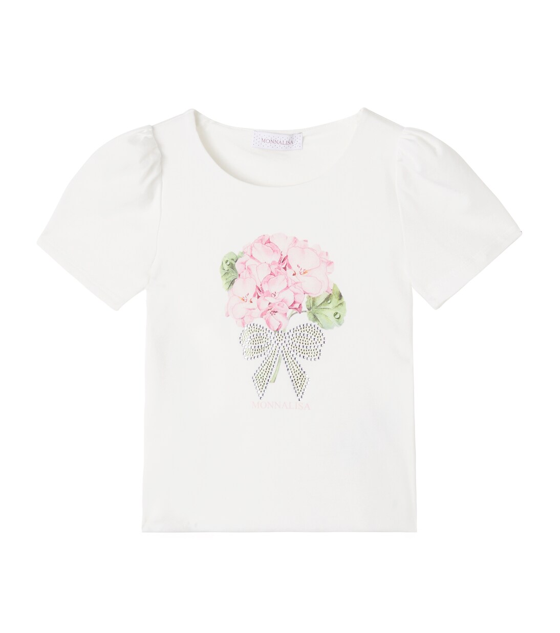 Floral cotton-blend jersey T-shirt | Monnalisa