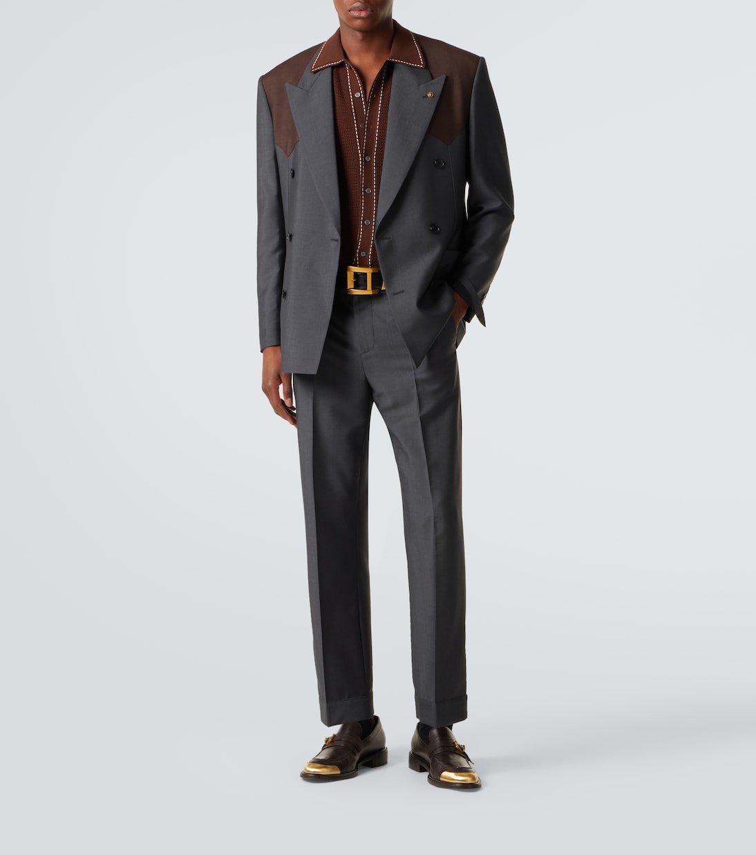 Gerade Cropped-Hose aus Wolle und Mohair | Versace