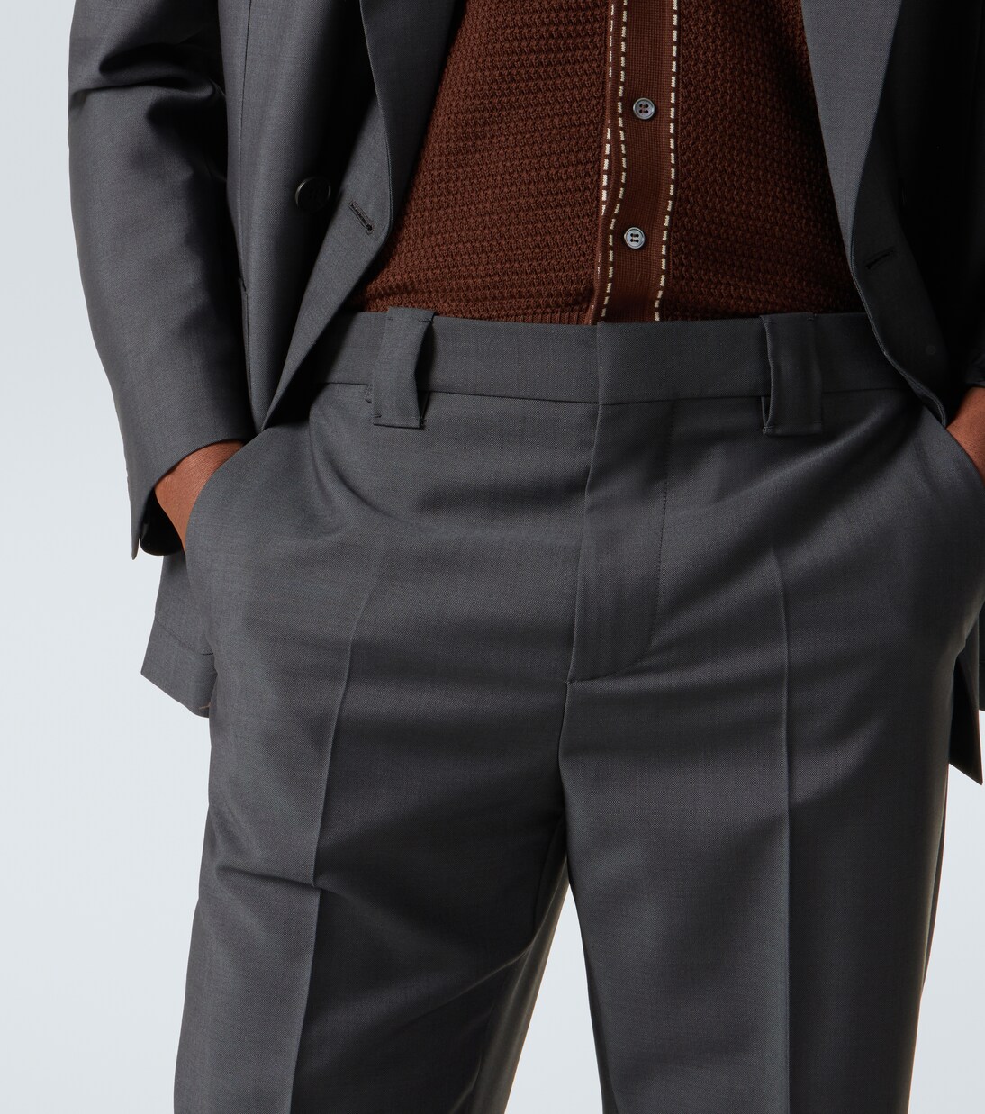 Gerade Cropped-Hose aus Wolle und Mohair | Versace