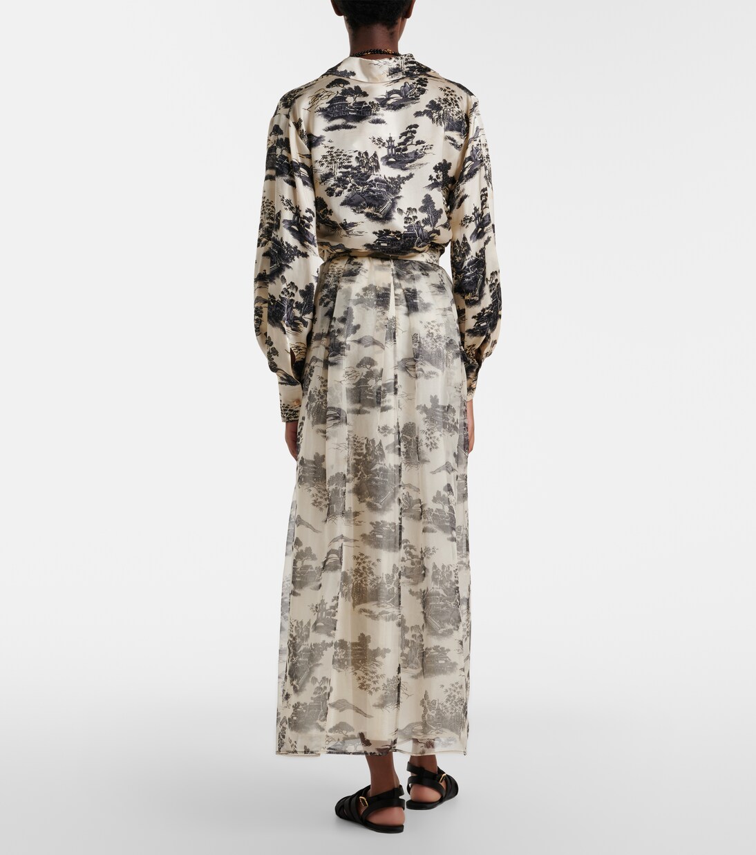 Maxirock Elegante Sabbia aus Seidenorganza | Max Mara