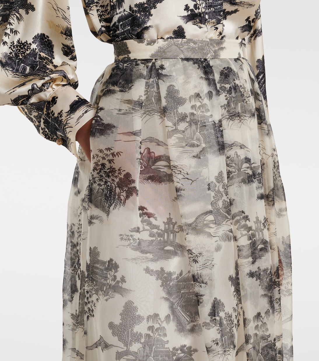 Maxirock Elegante Sabbia aus Seidenorganza | Max Mara