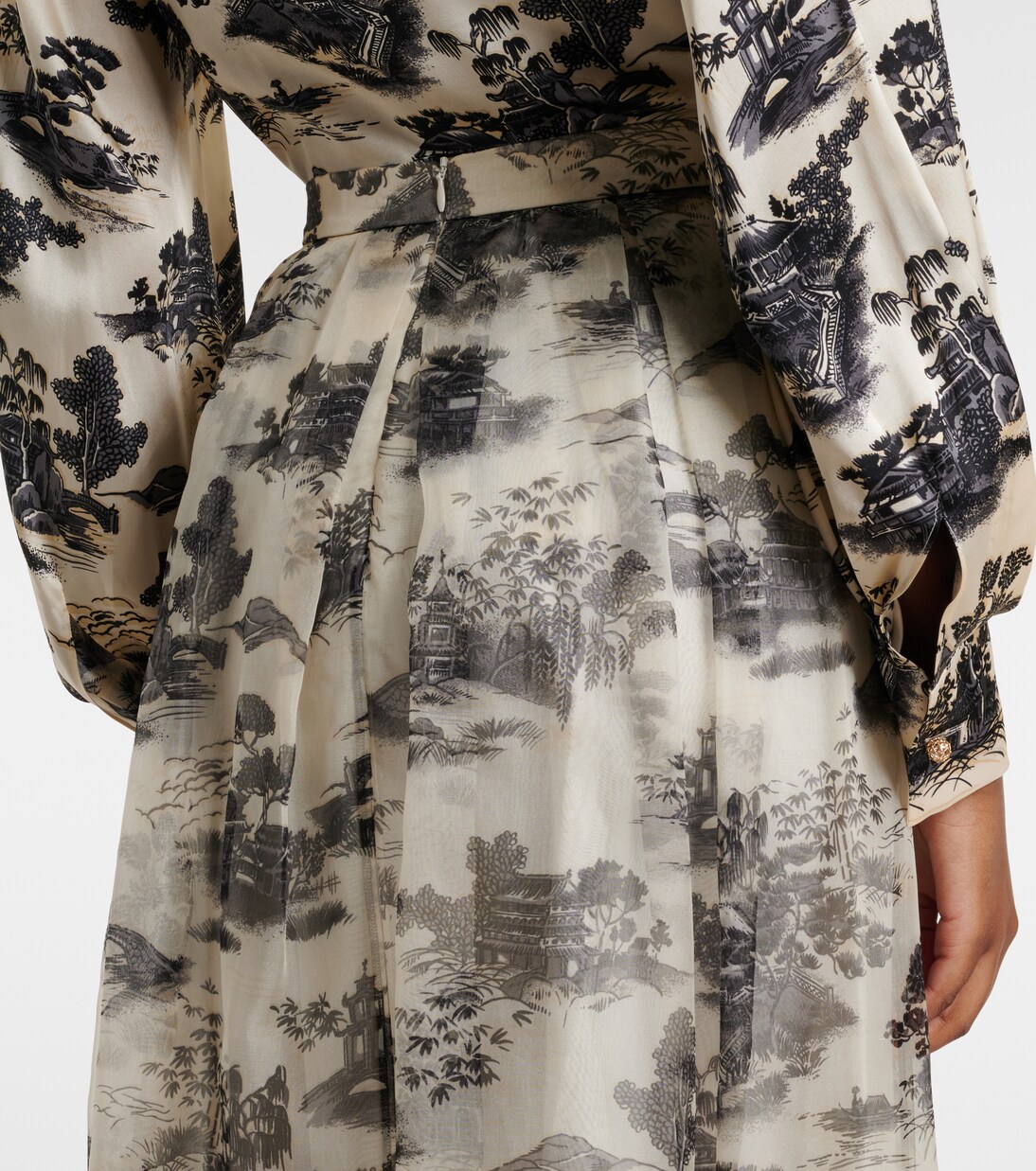 Maxirock Elegante Sabbia aus Seidenorganza | Max Mara