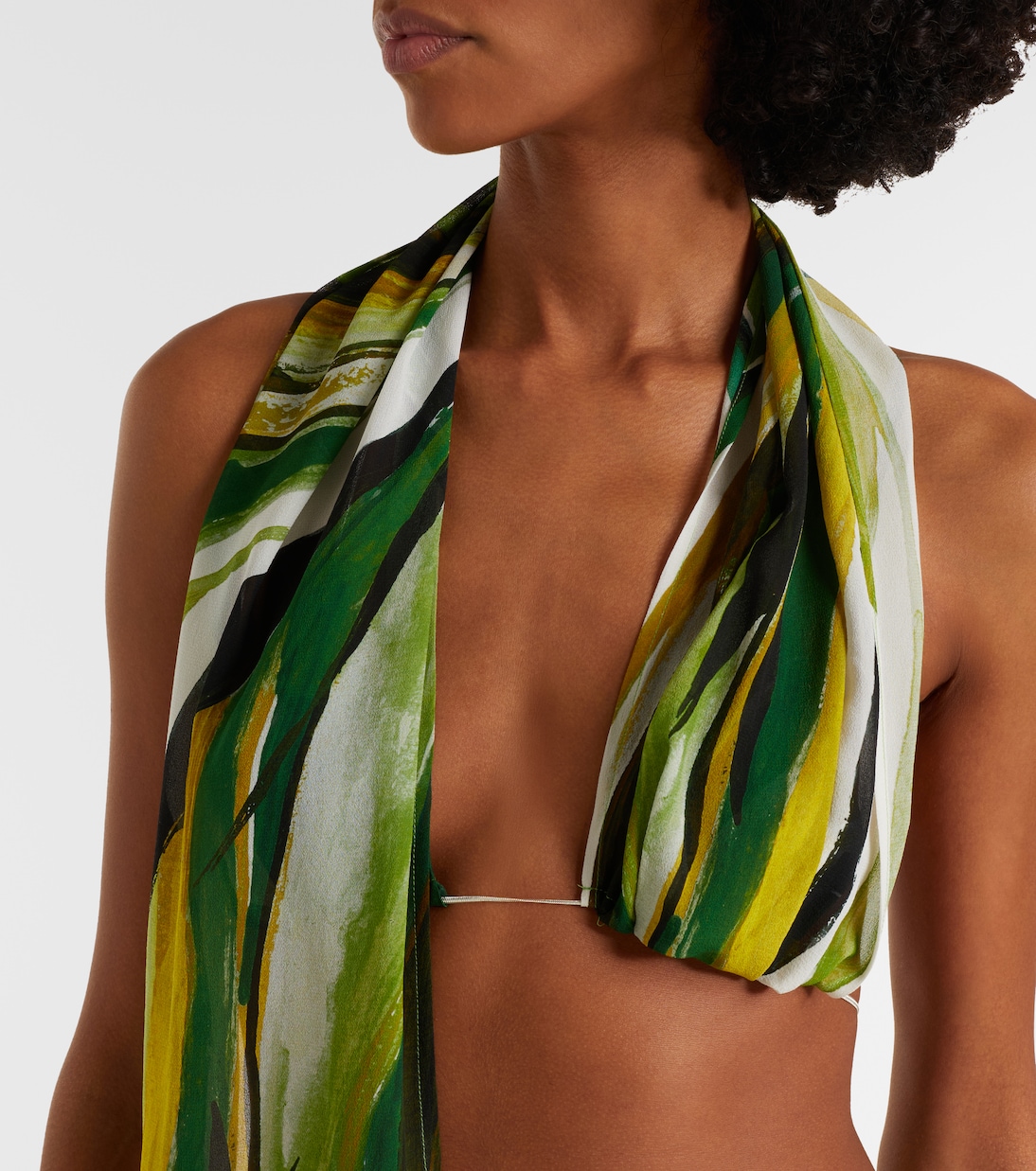 Bedrucktes Bralette aus Seide | Christopher Esber