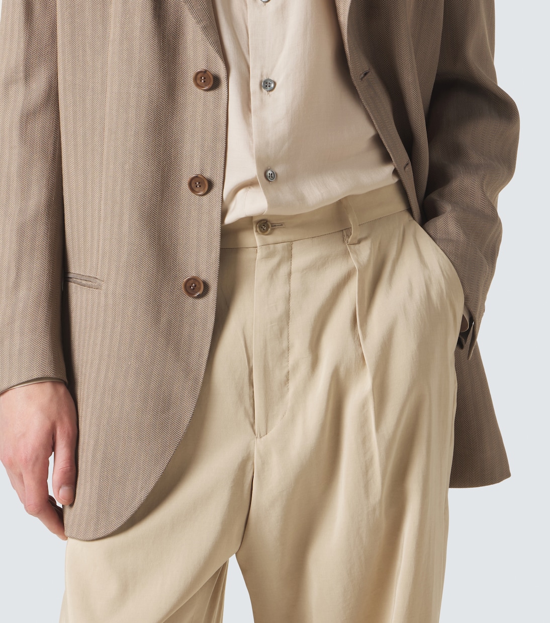 Silk-blend straight pants | Giorgio Armani