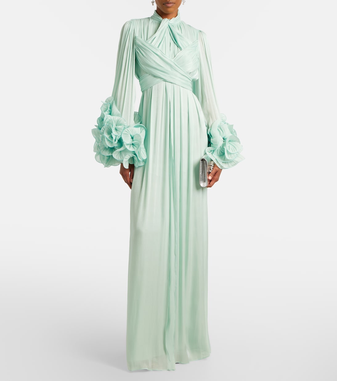 Ruffled georgette gown | Costarellos