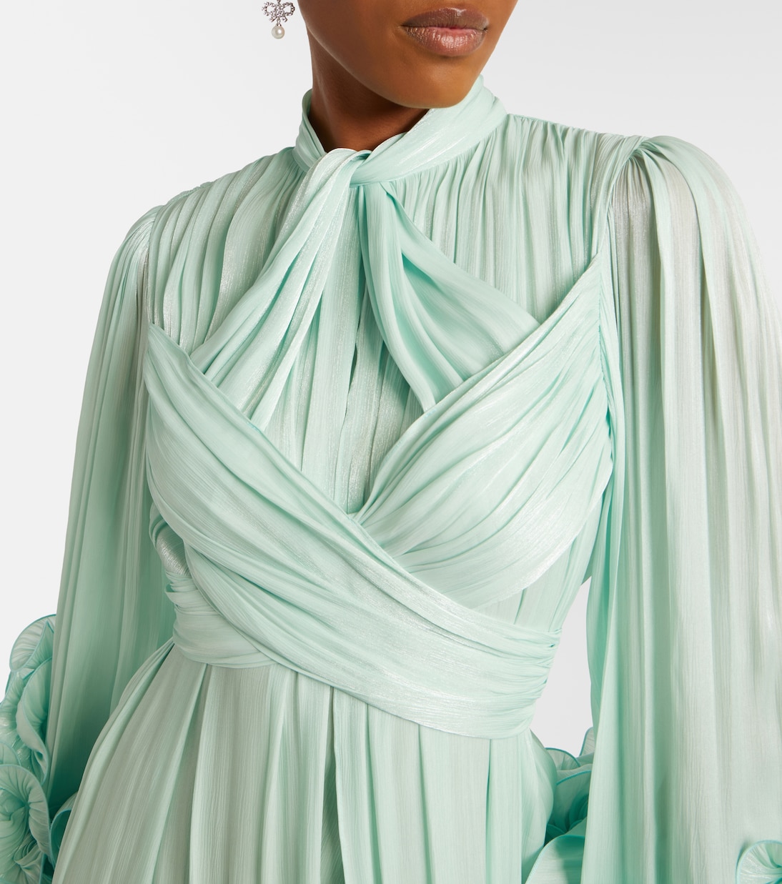 Ruffled georgette gown | Costarellos