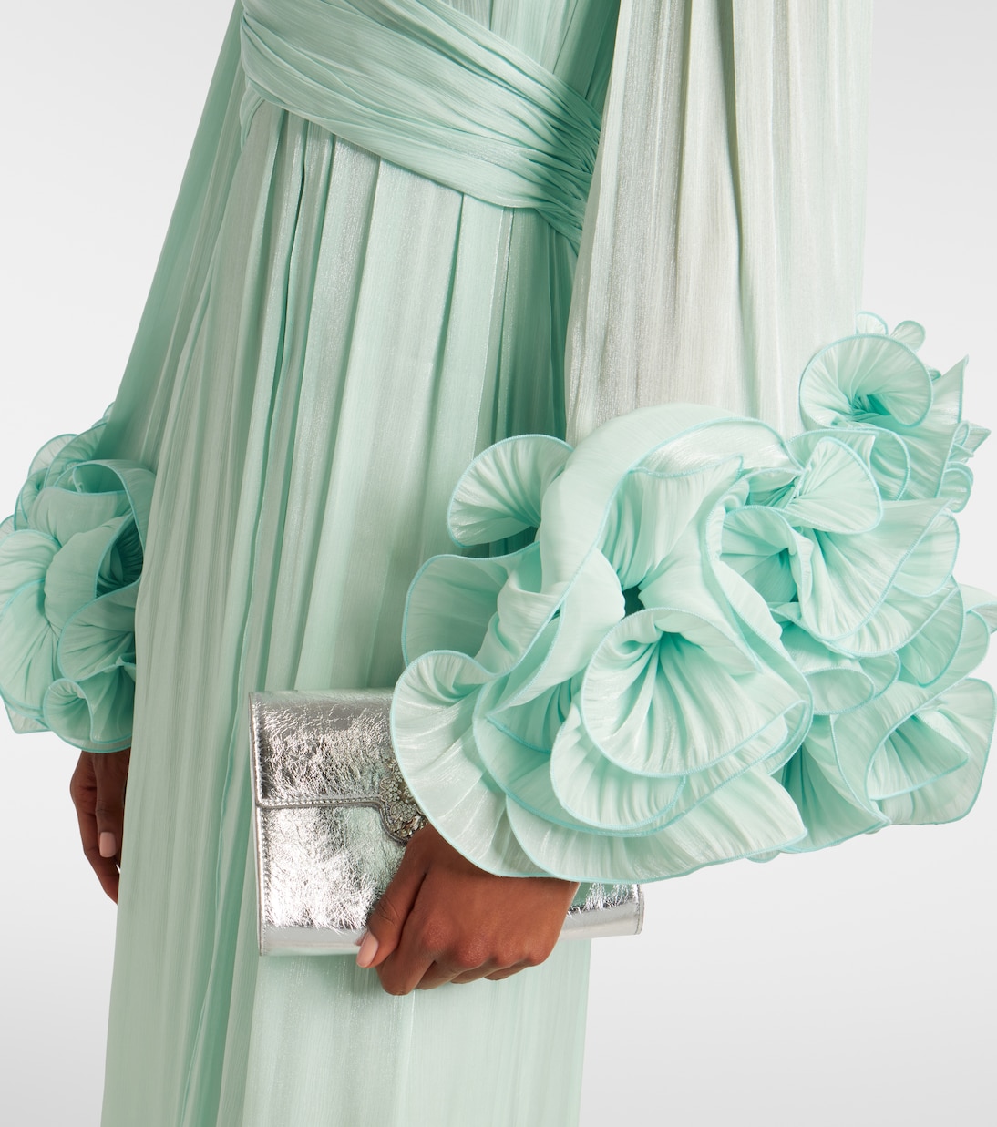 Ruffled georgette gown | Costarellos
