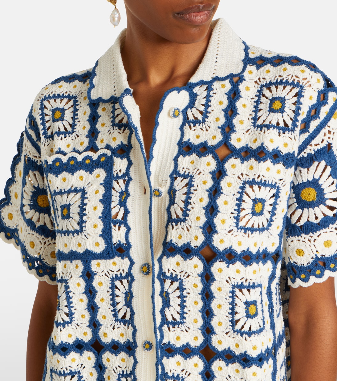 Dolly crochet cotton shirt | Alémais