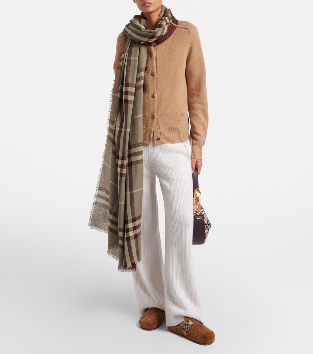 شال من الصوف والحرير Burberry Check  | Burberry