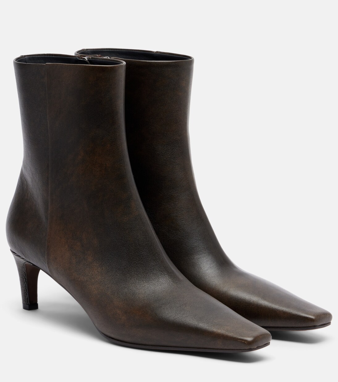 Monili leather ankle boots | Brunello Cucinelli