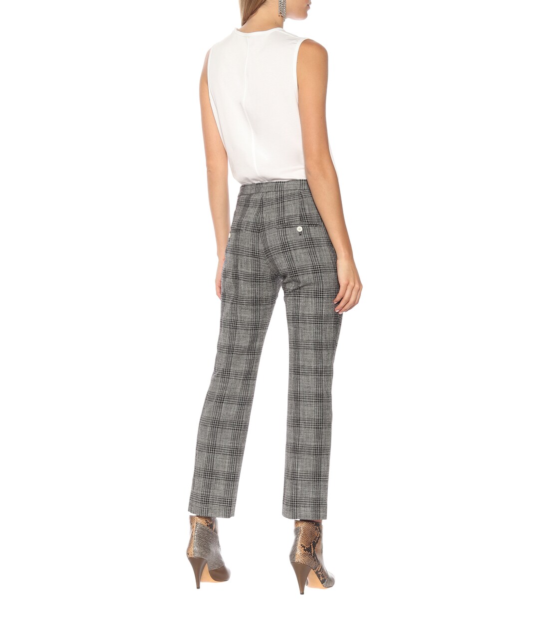 Pantalon Derys en coton et laine à carreaux | Isabel Marant