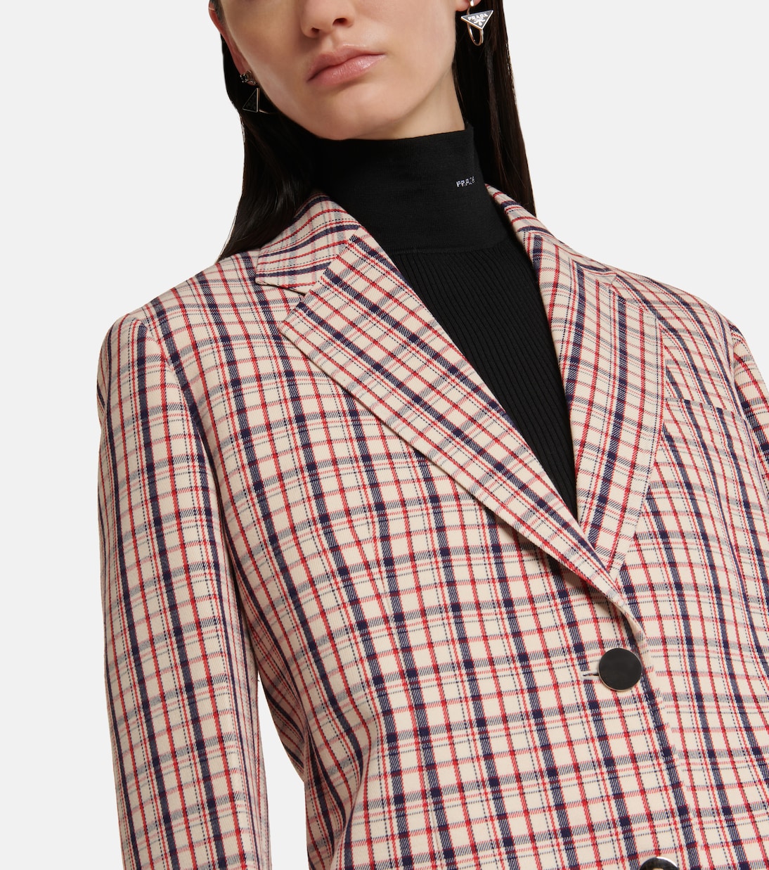 Checked wool blazer | Prada