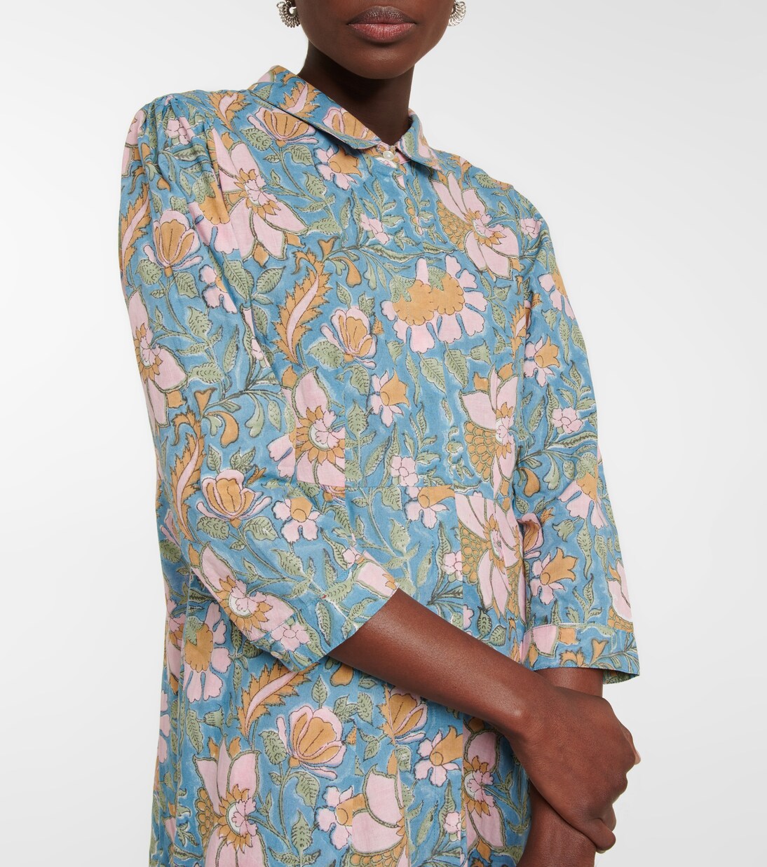 Robe chemise en coton à fleurs | Juliet Dunn