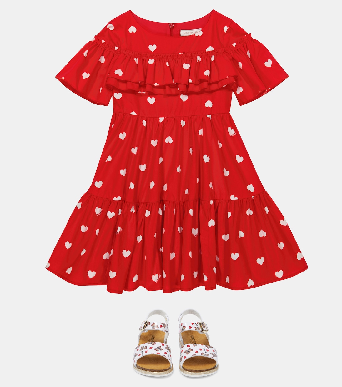 Robe Heart en coton | Monnalisa
