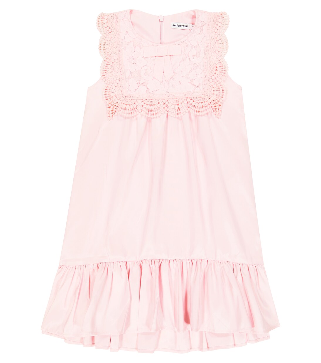 Guipure lace-trimmed taffeta dress | Self-Portrait Kids