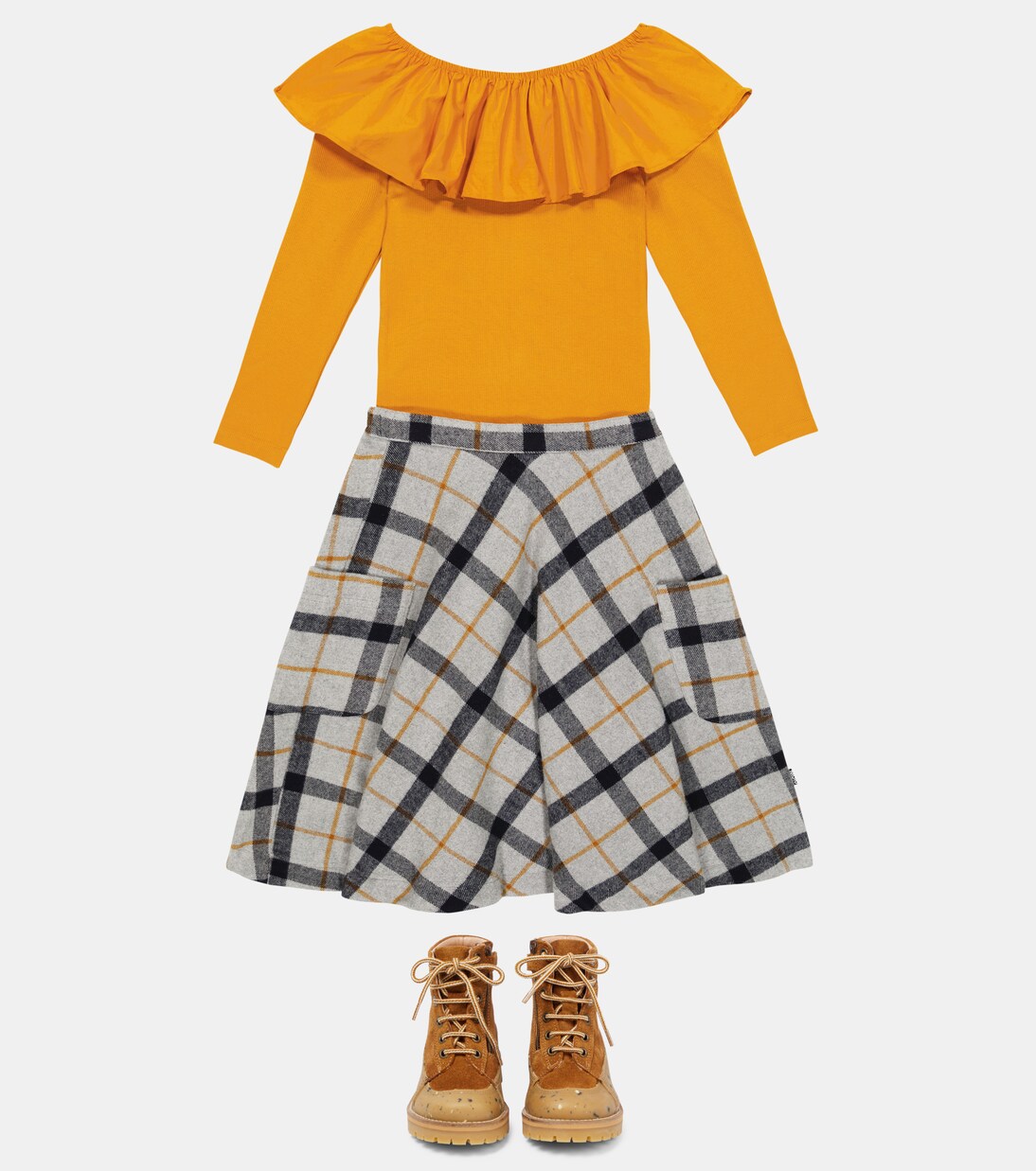 Jupe Becca en coton à carreaux | Molo