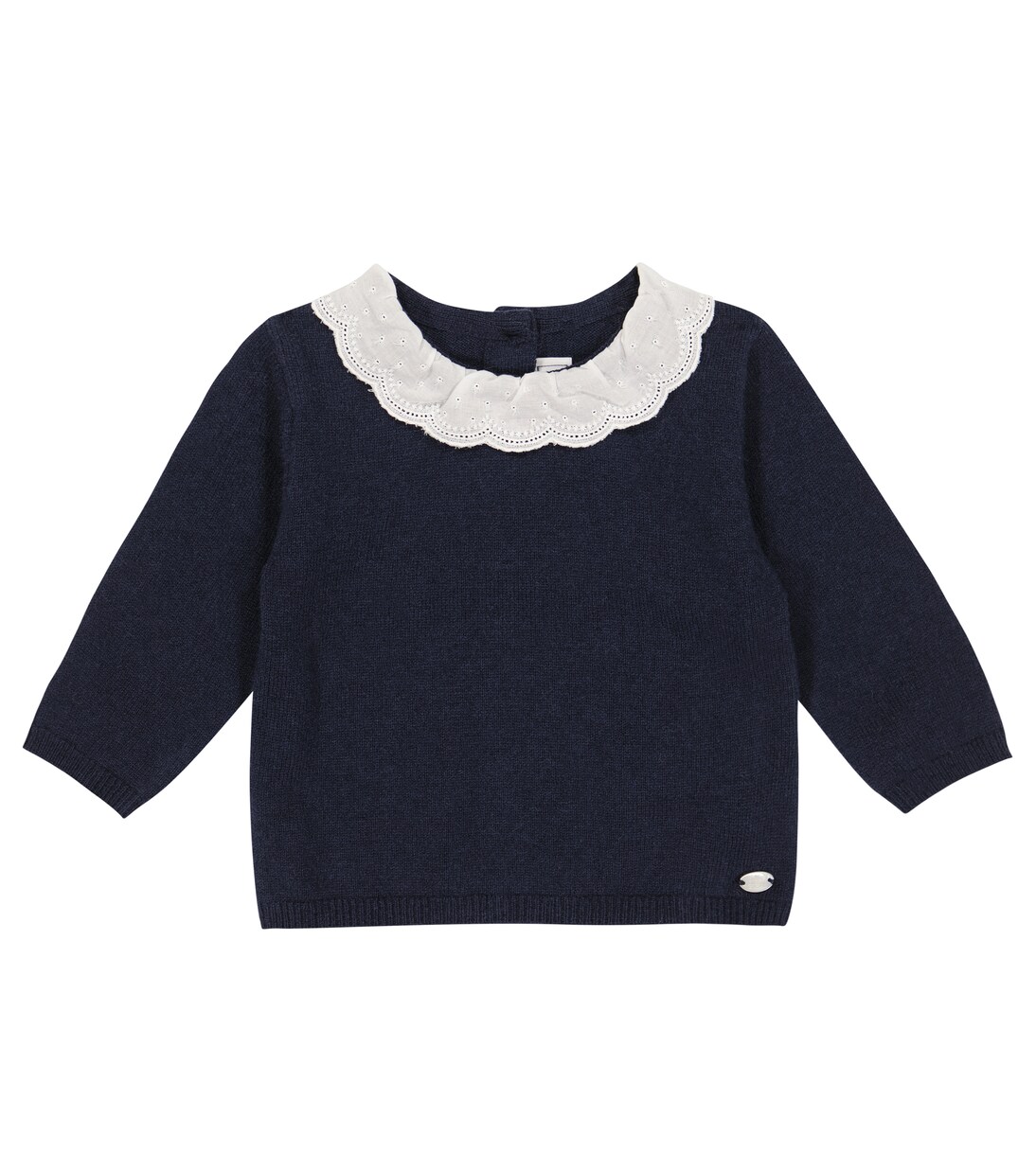 Baby Pullover aus Wolle mit Spitze | Tartine et Chocolat