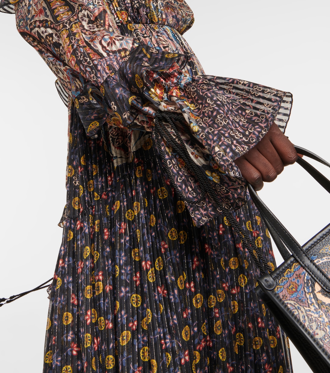 Robe longue en soie mélangée à motif cachemire | Etro