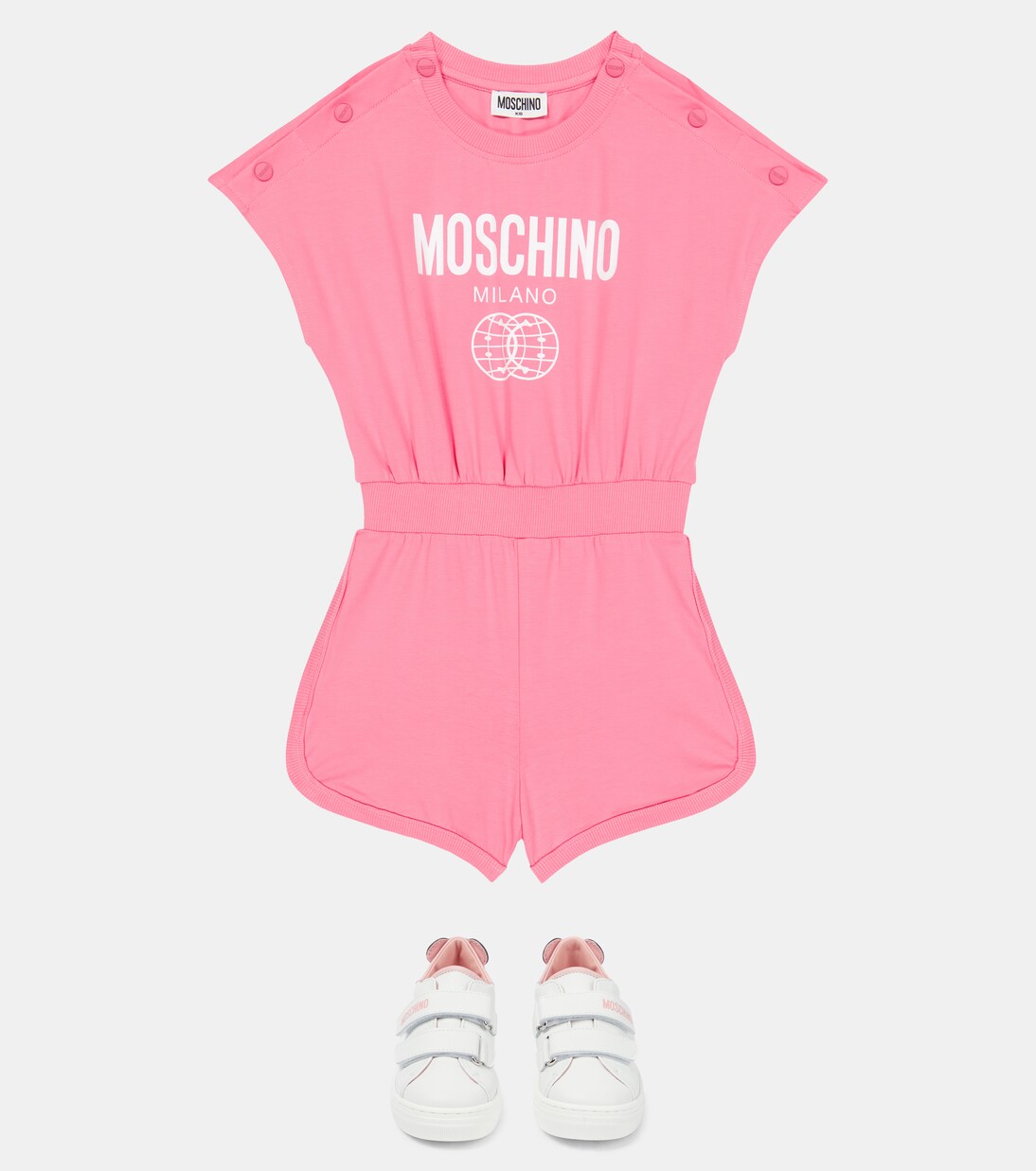 Printed cotton jersey playsuit | Moschino Kids