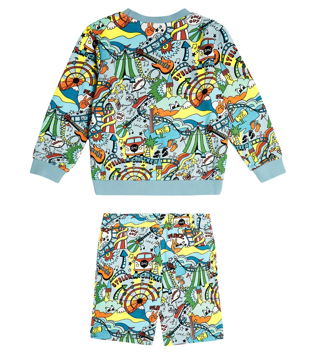 Printed cotton fleece sweatshirt and shorts set | Stella McCartney Kids