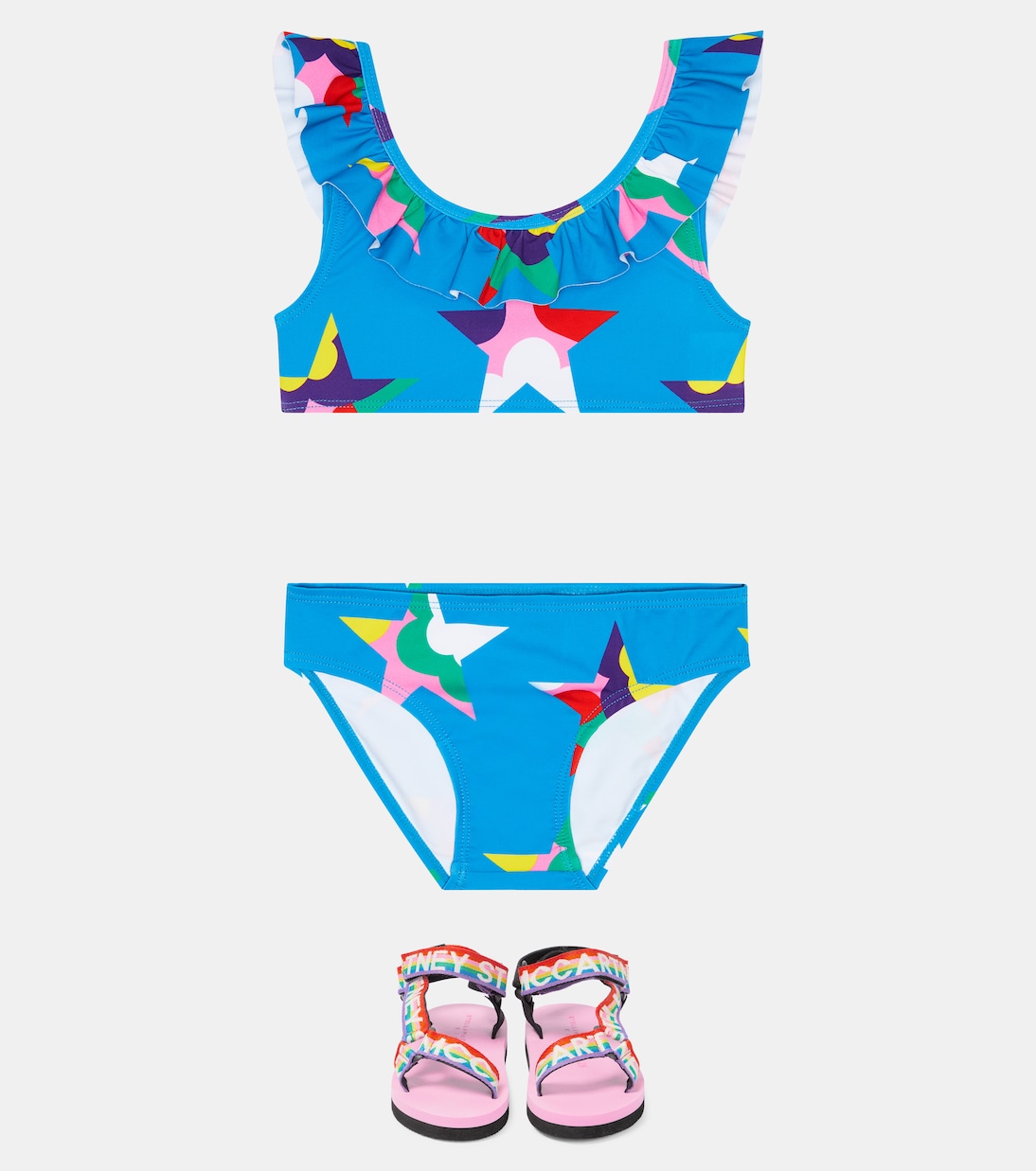 Printed ruffle-trimmed bikini | Stella McCartney Kids