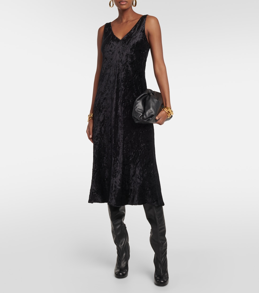 Robe midi en velours | Vince