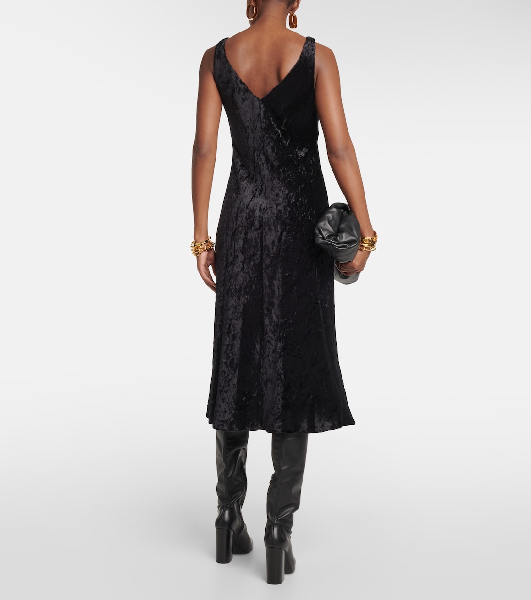 Robe midi en velours | Vince