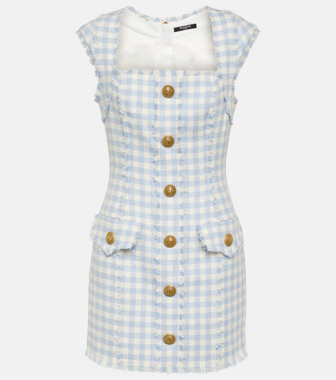 Minikleid Gingham aus Tweed | Balmain