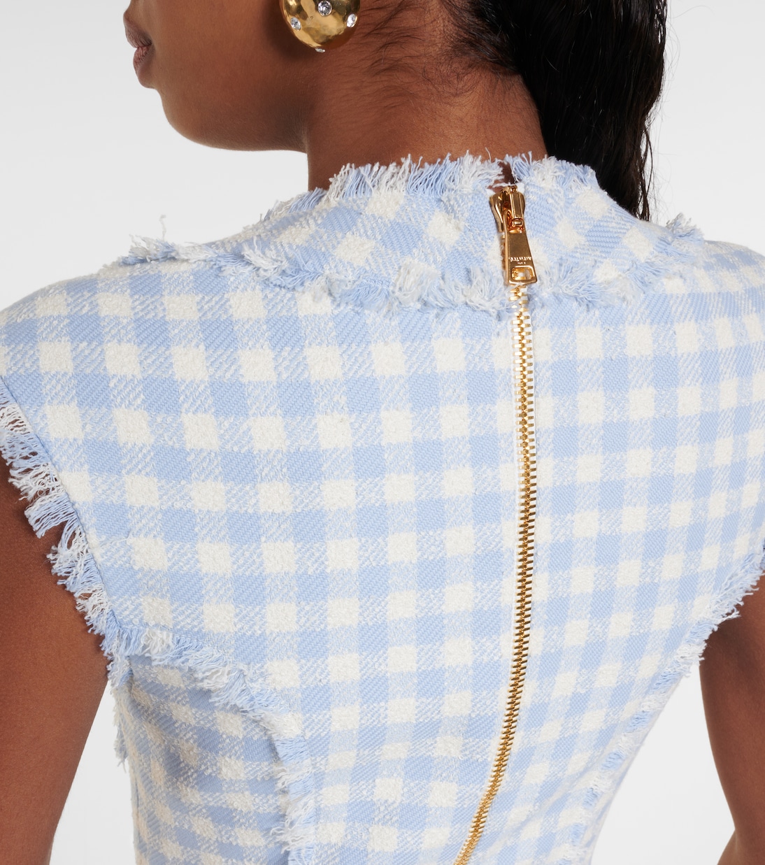 Minikleid Gingham aus Tweed | Balmain
