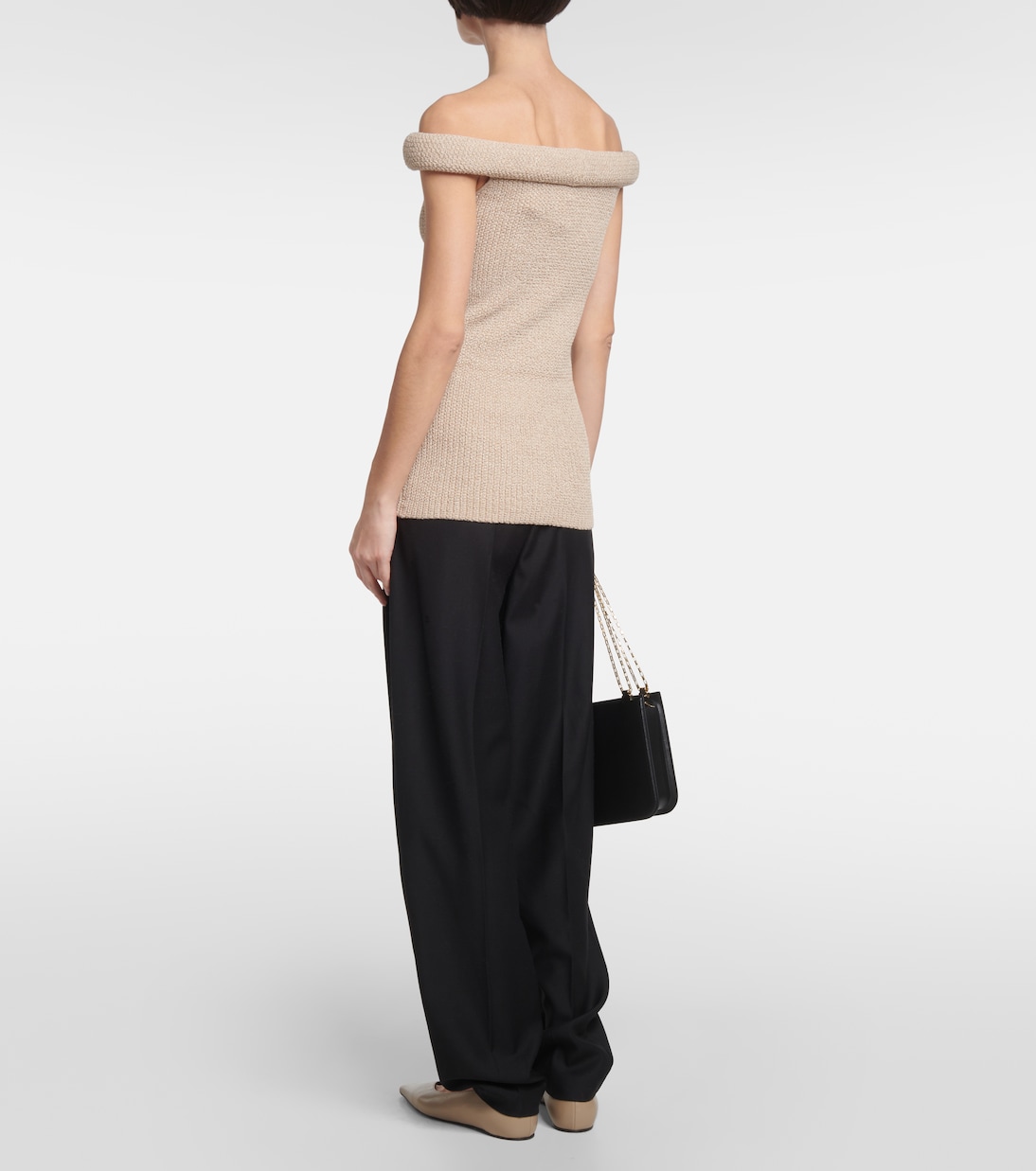 Top imprimé à encolure bardot | Toteme