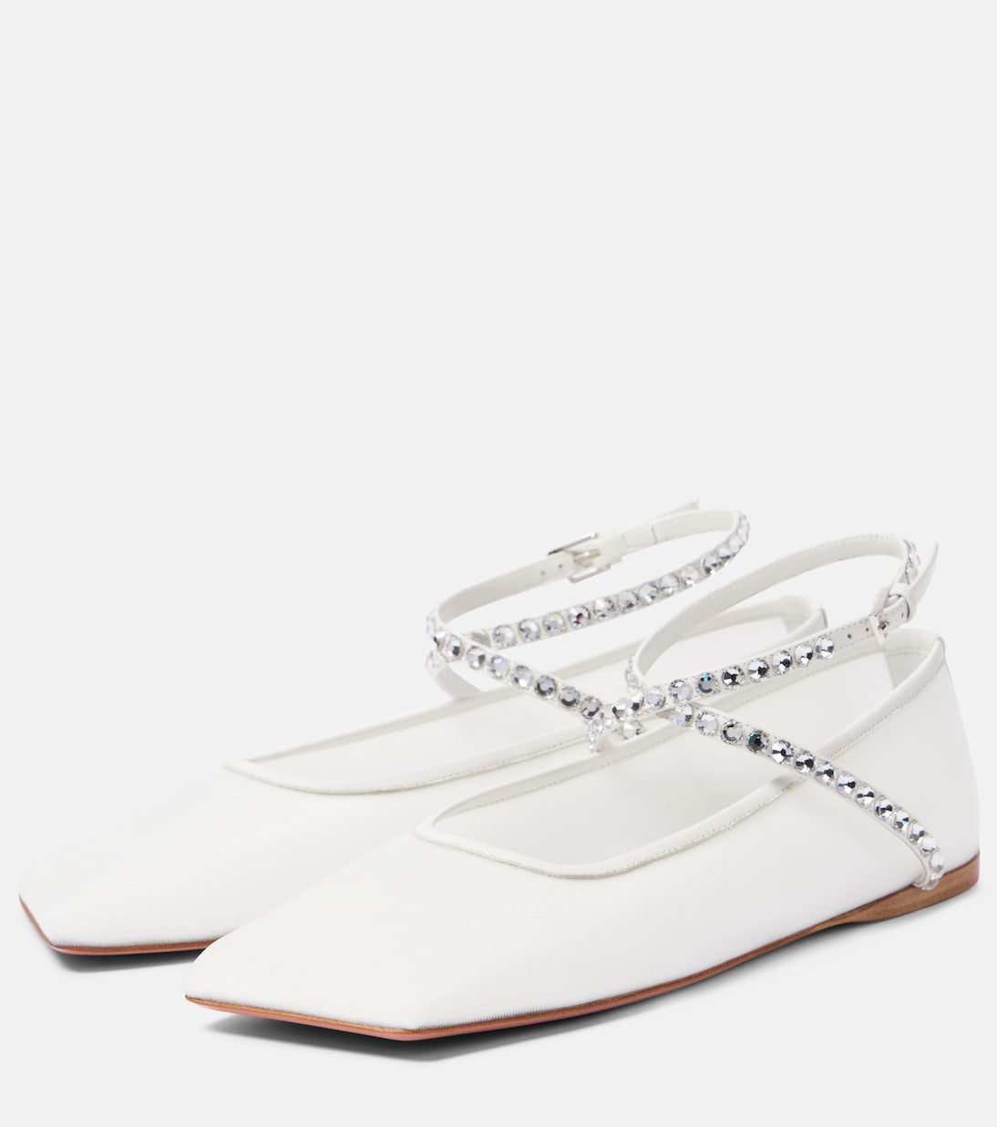 Ane embellished mesh ballet flats | Amina Muaddi