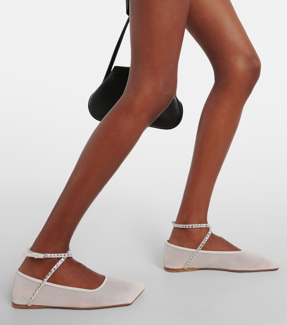 Ane embellished mesh ballet flats | Amina Muaddi