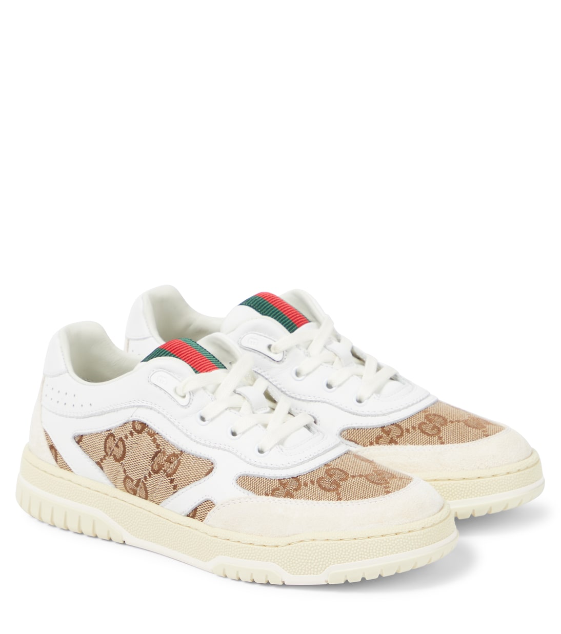 GG canvas leather-trimmed sneakers  | Gucci Kids