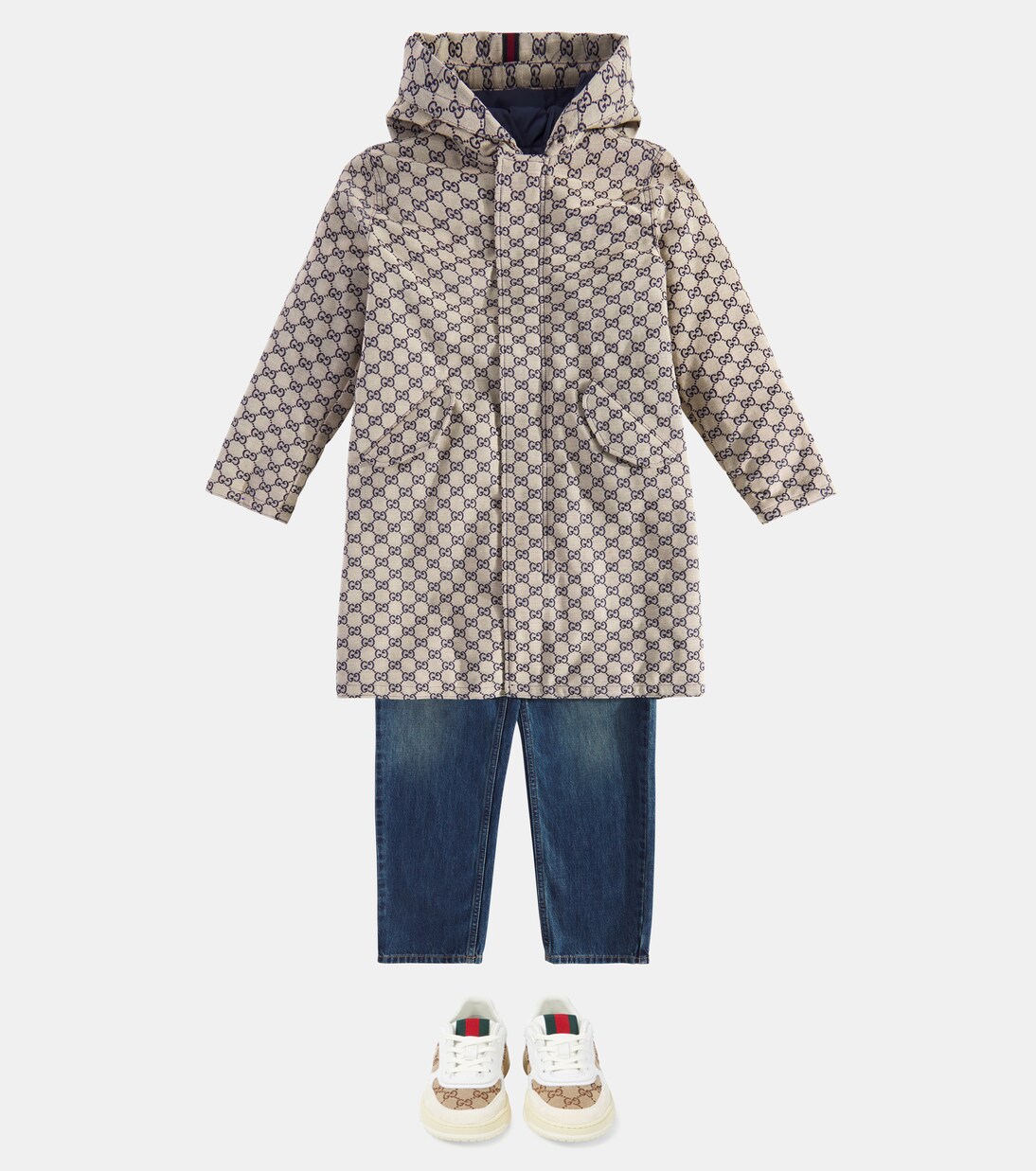 GG canvas leather-trimmed sneakers  | Gucci Kids