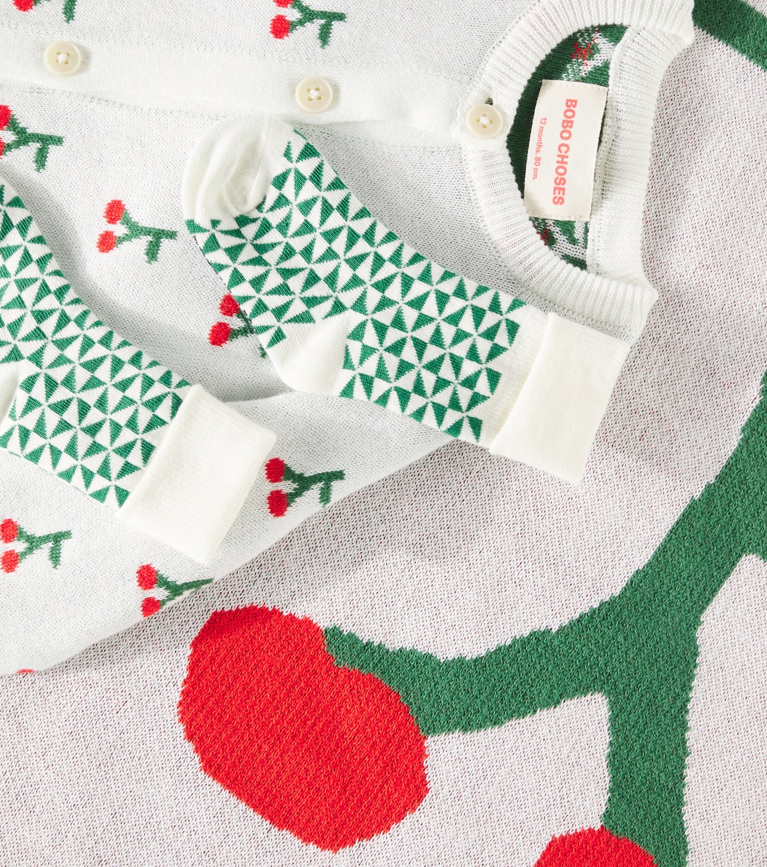 Bébé – Set grenouillère, chaussettes et couverture Cherry | Bobo Choses