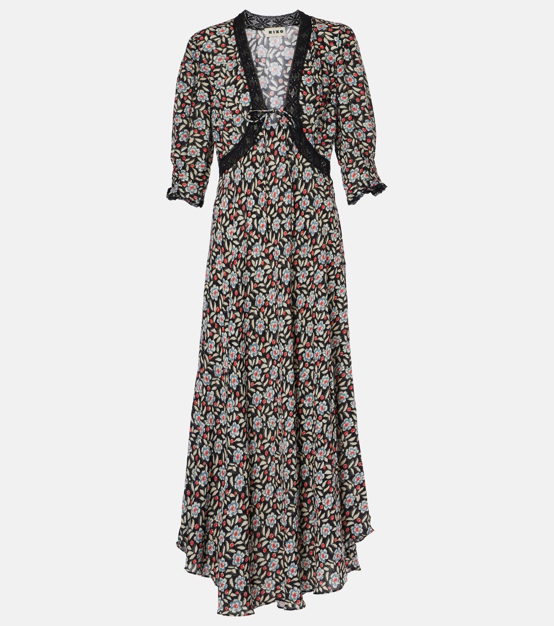 Robe midi Amina en crêpe à fleurs | Rixo