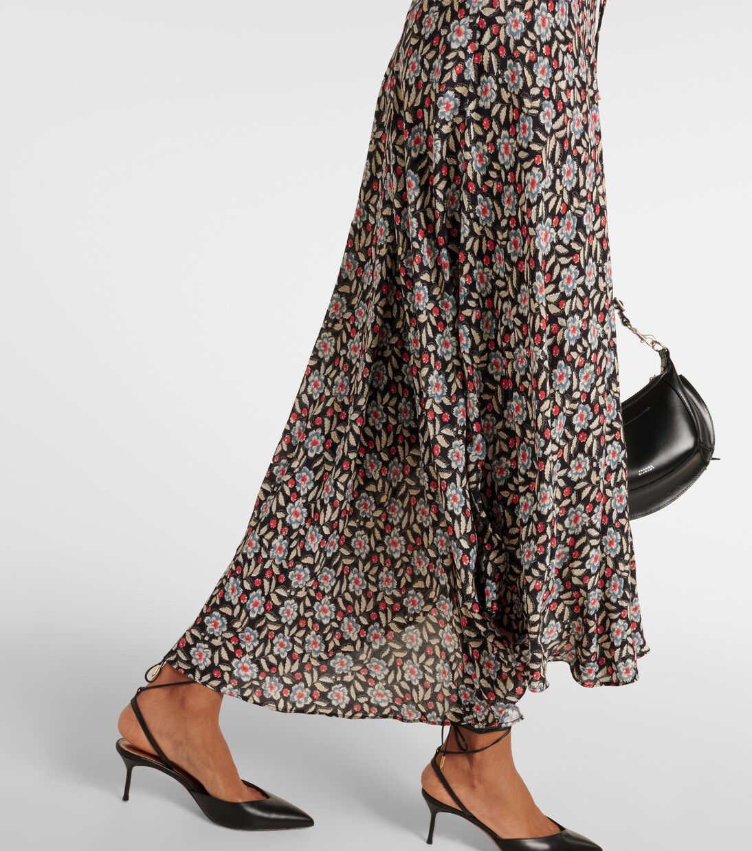 Robe midi Amina en crêpe à fleurs | Rixo